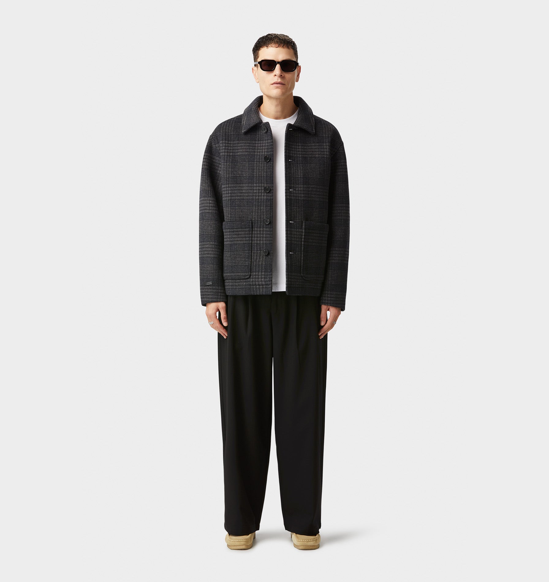Carson Wool Jacket - Navy Check