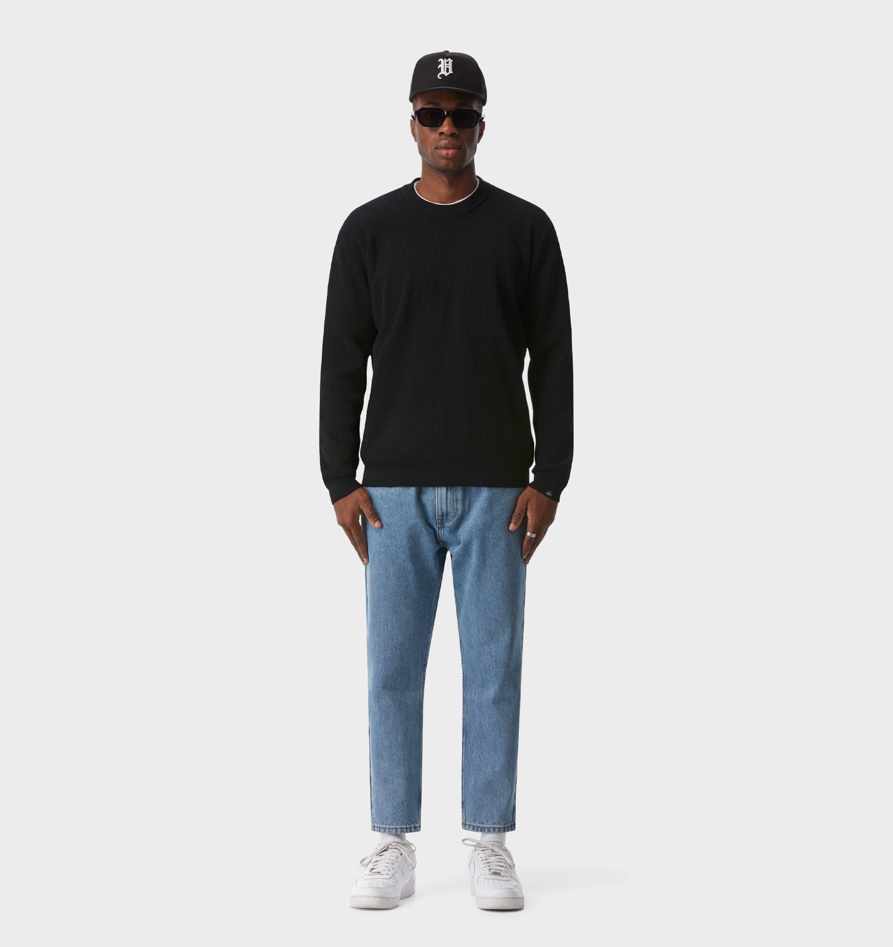 Cropped 90s Denim - Washed Vintage Blue