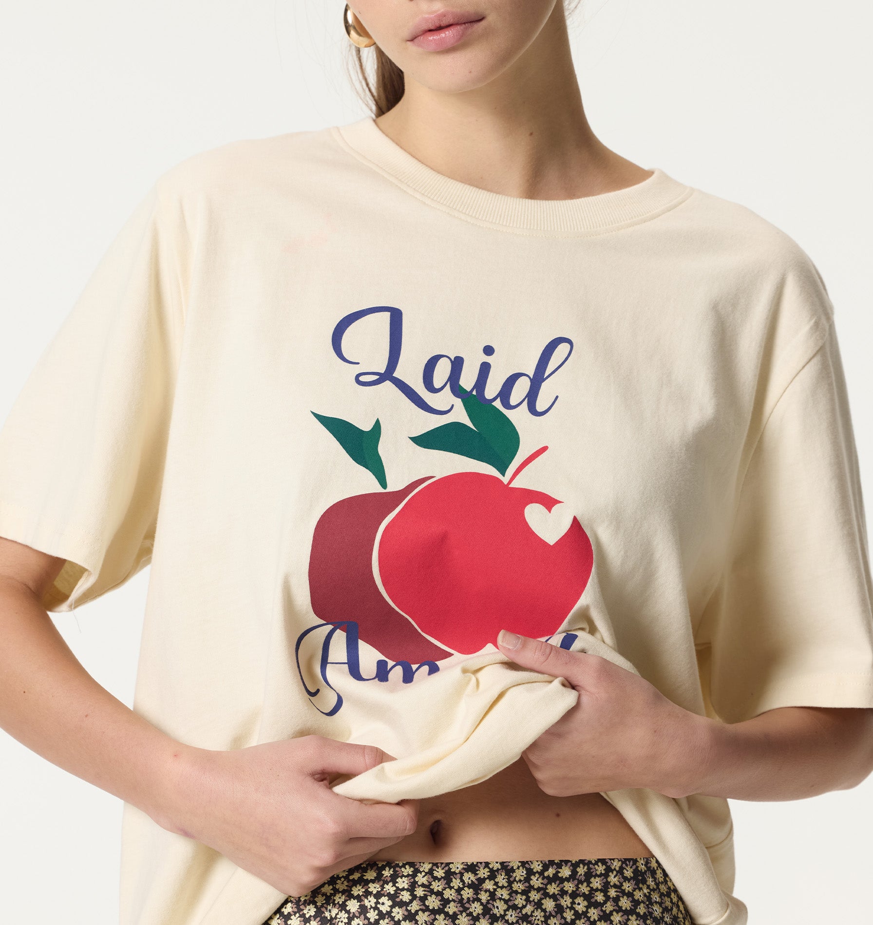 Apple Boxy Tee - Off White