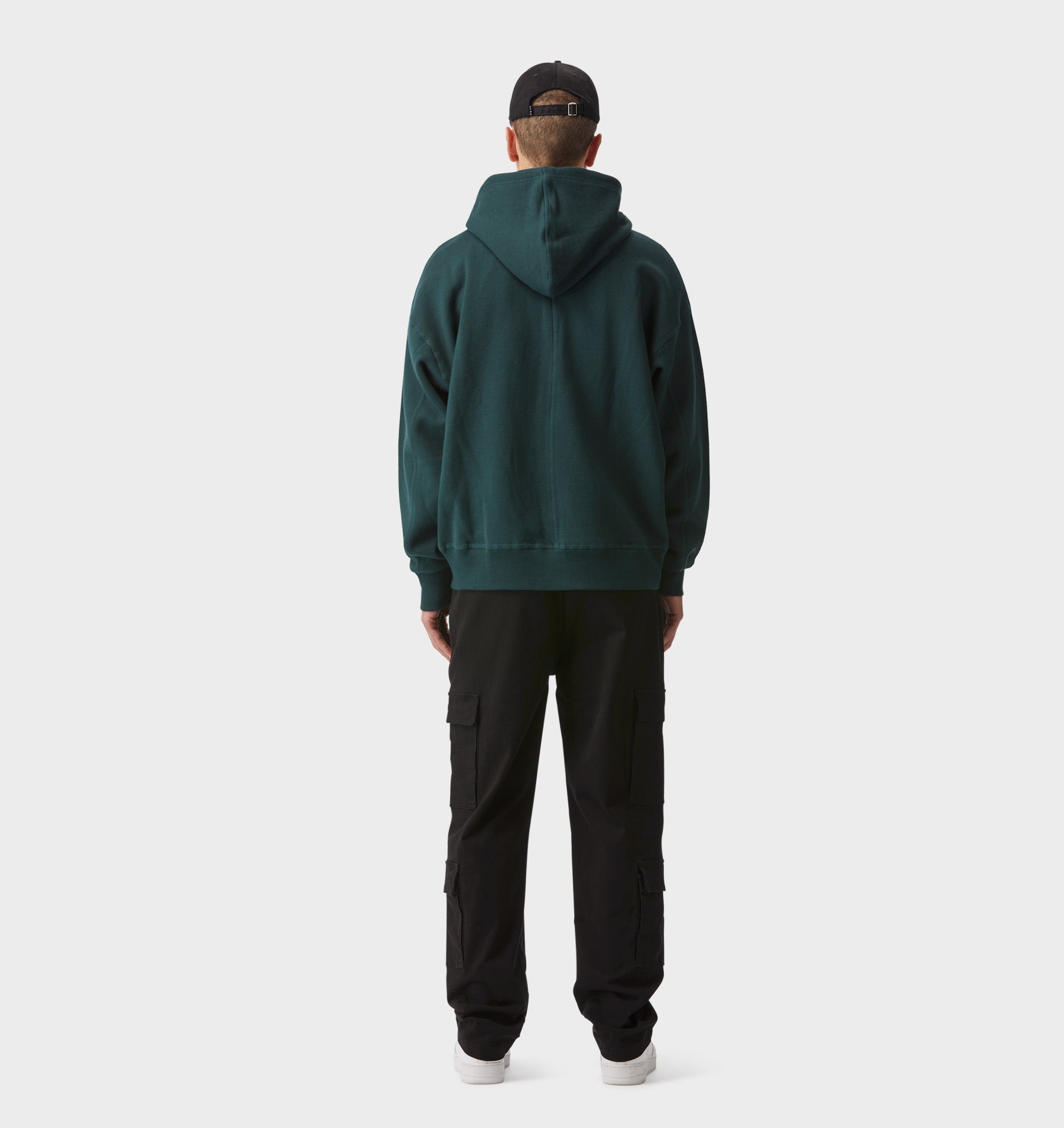 Zip Up Box Hood - Dark Green