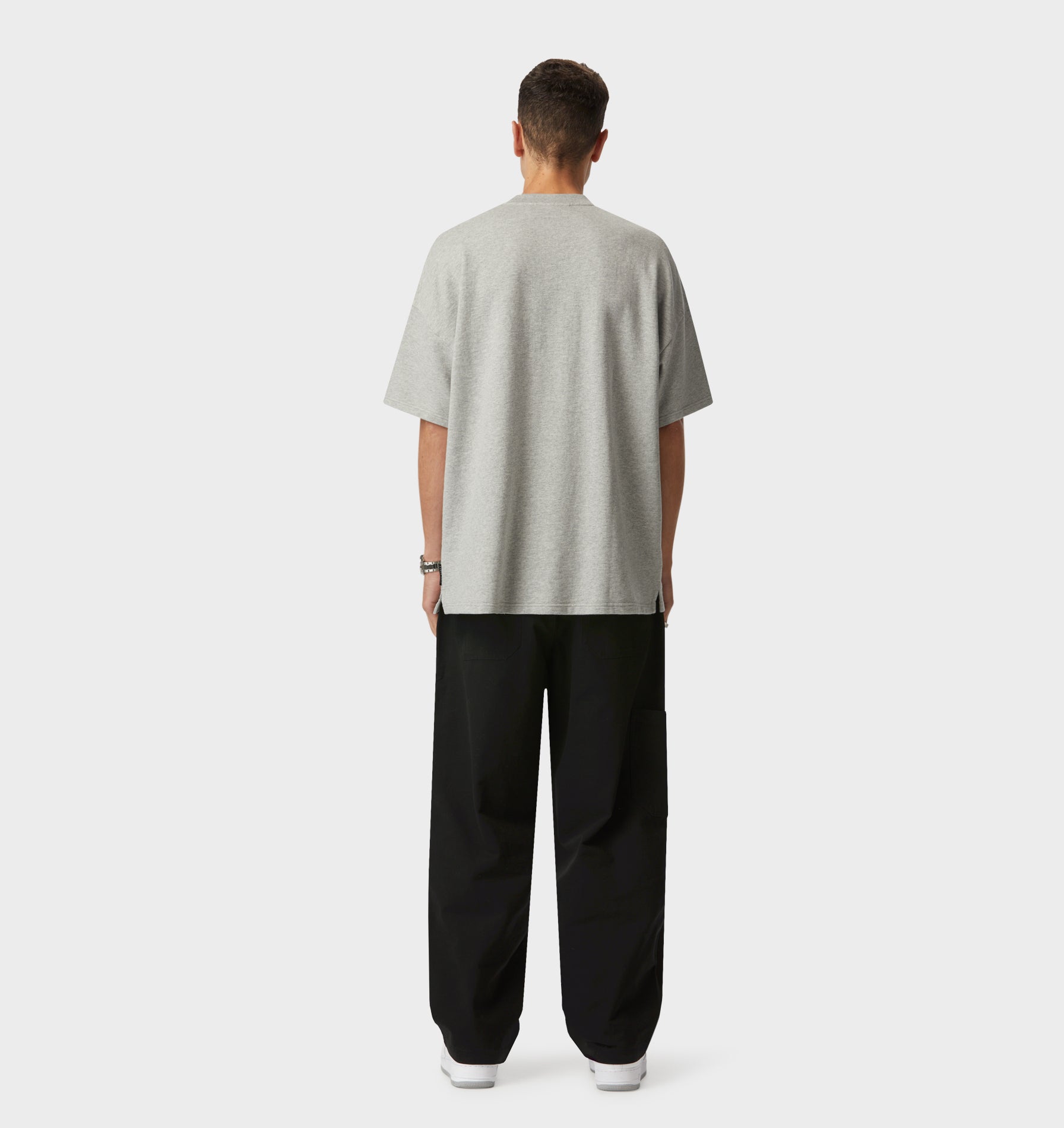 Applique Heavy Box Tee - Vintage Grey