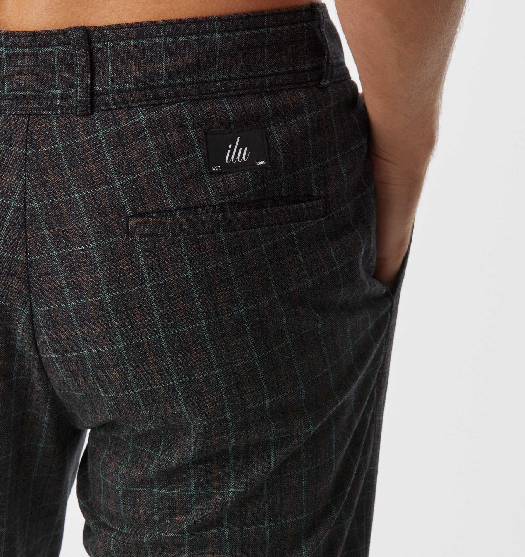 Slim Kobe Pant - Charcoal/Green Check