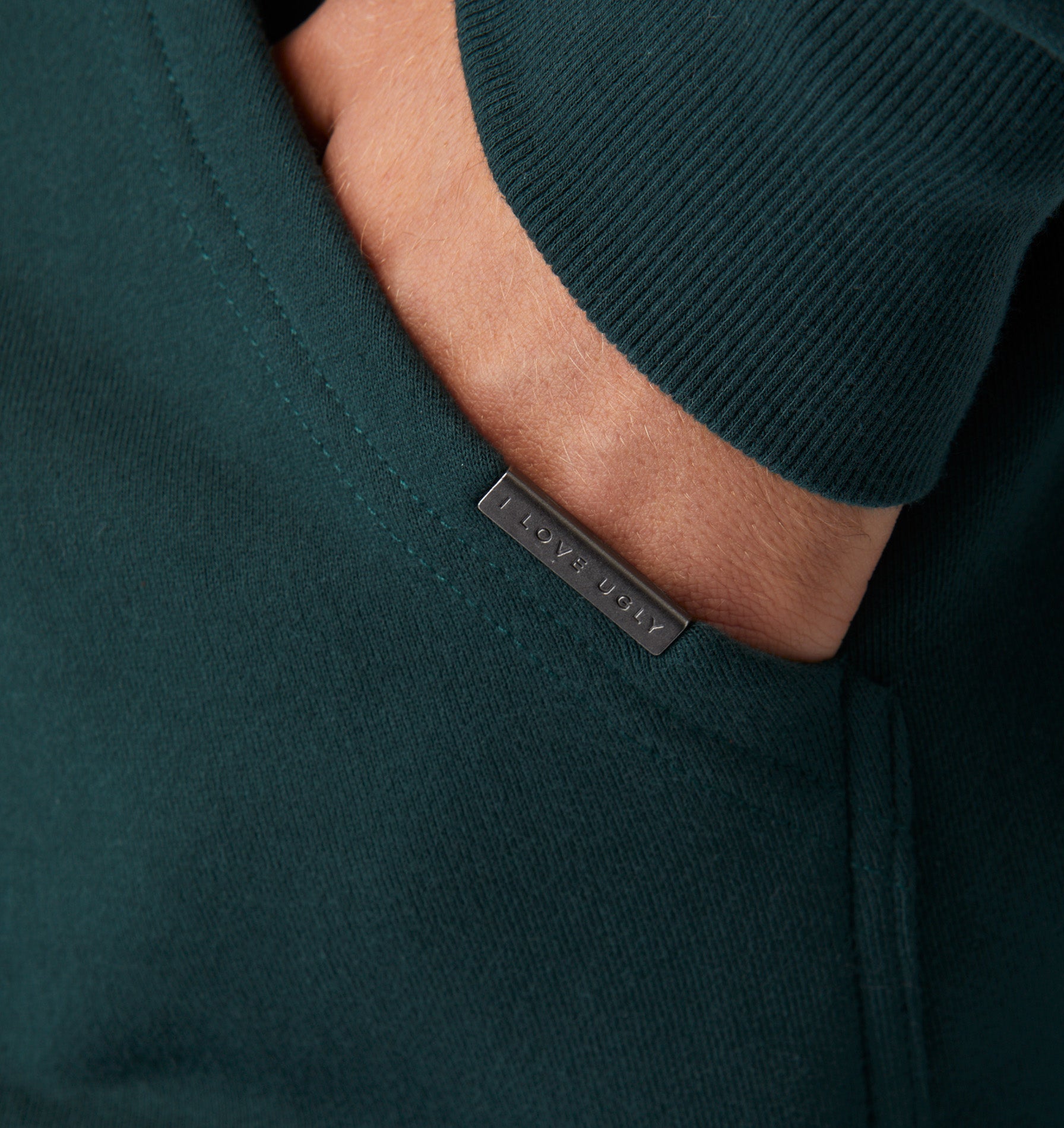Zip Up Box Hood - Dark Green