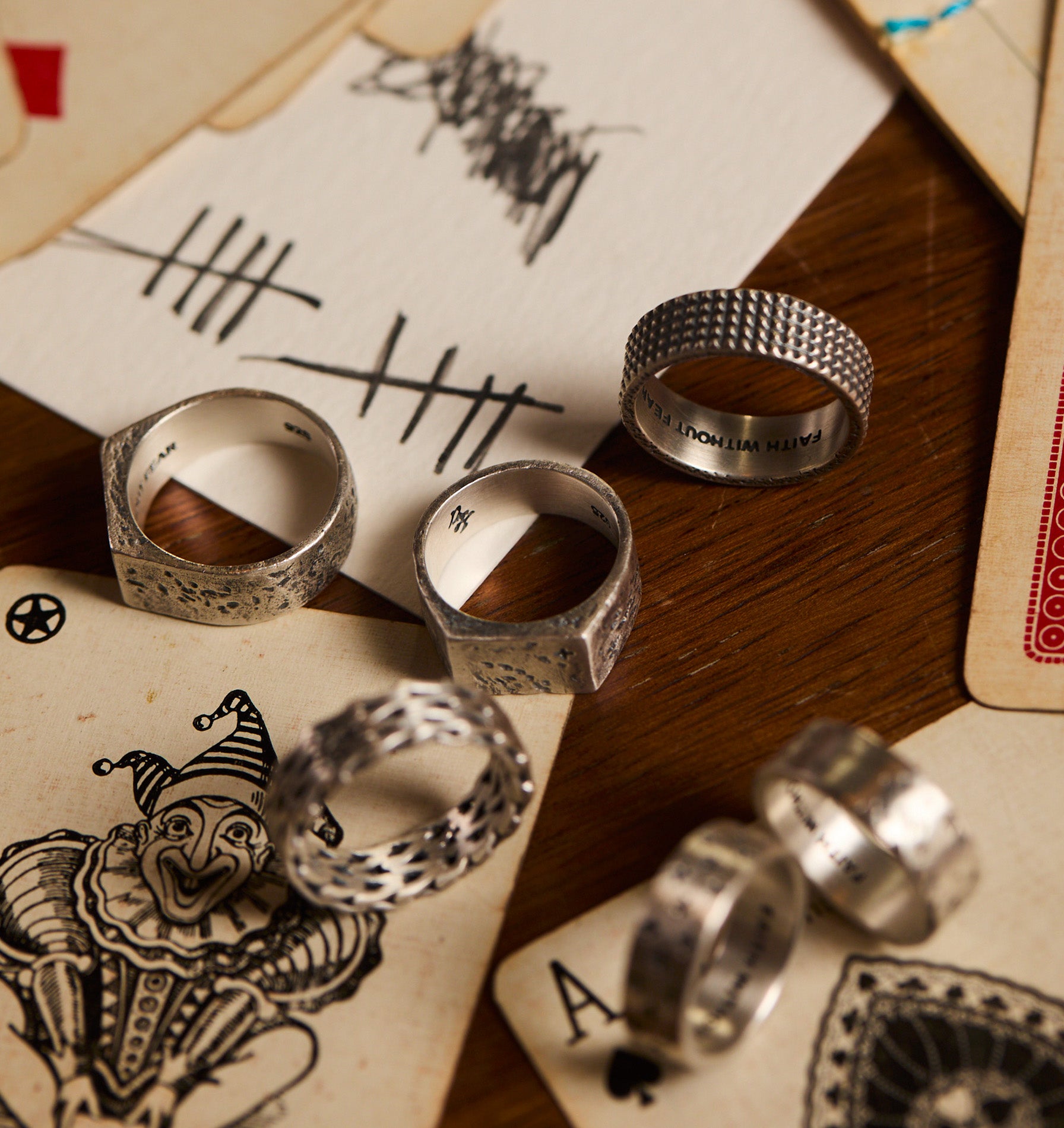 Distressed Signet Ring - Silver