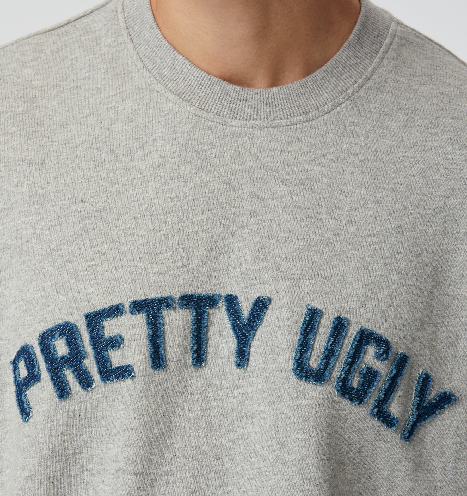 Applique Heavy Box Tee - Vintage Grey