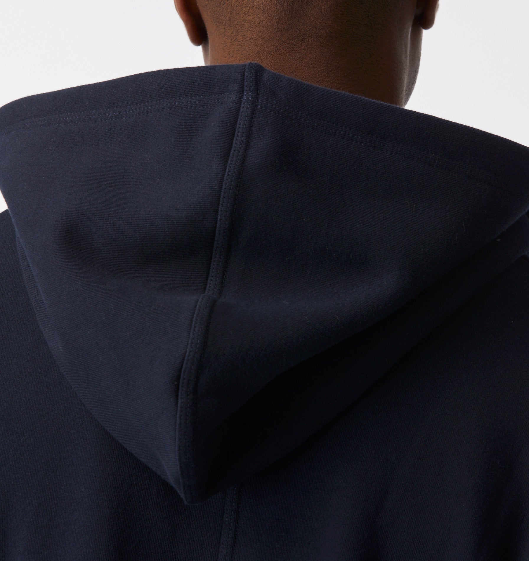 Zip Up Box Hood - Midnight Navy