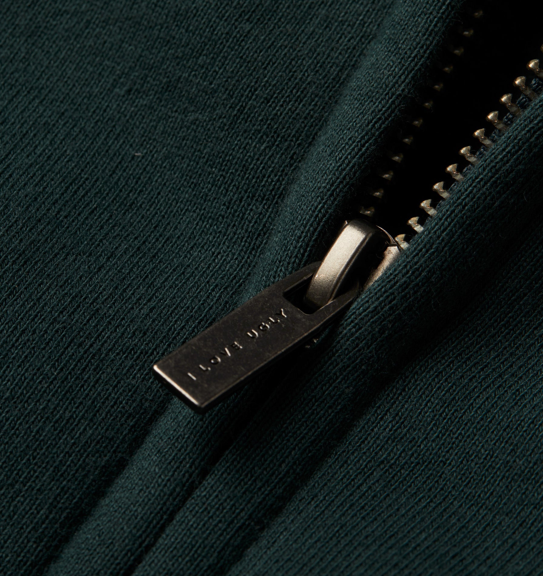 Zip Up Box Hood - Dark Green