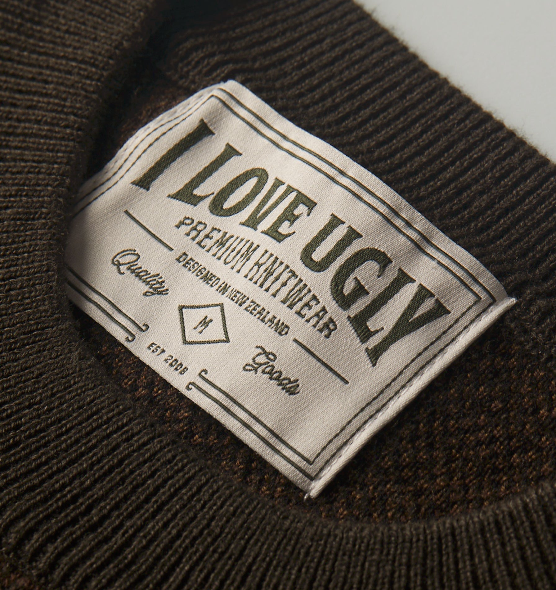 Mosaic Cropped Knit Sweater - Olive/Brown