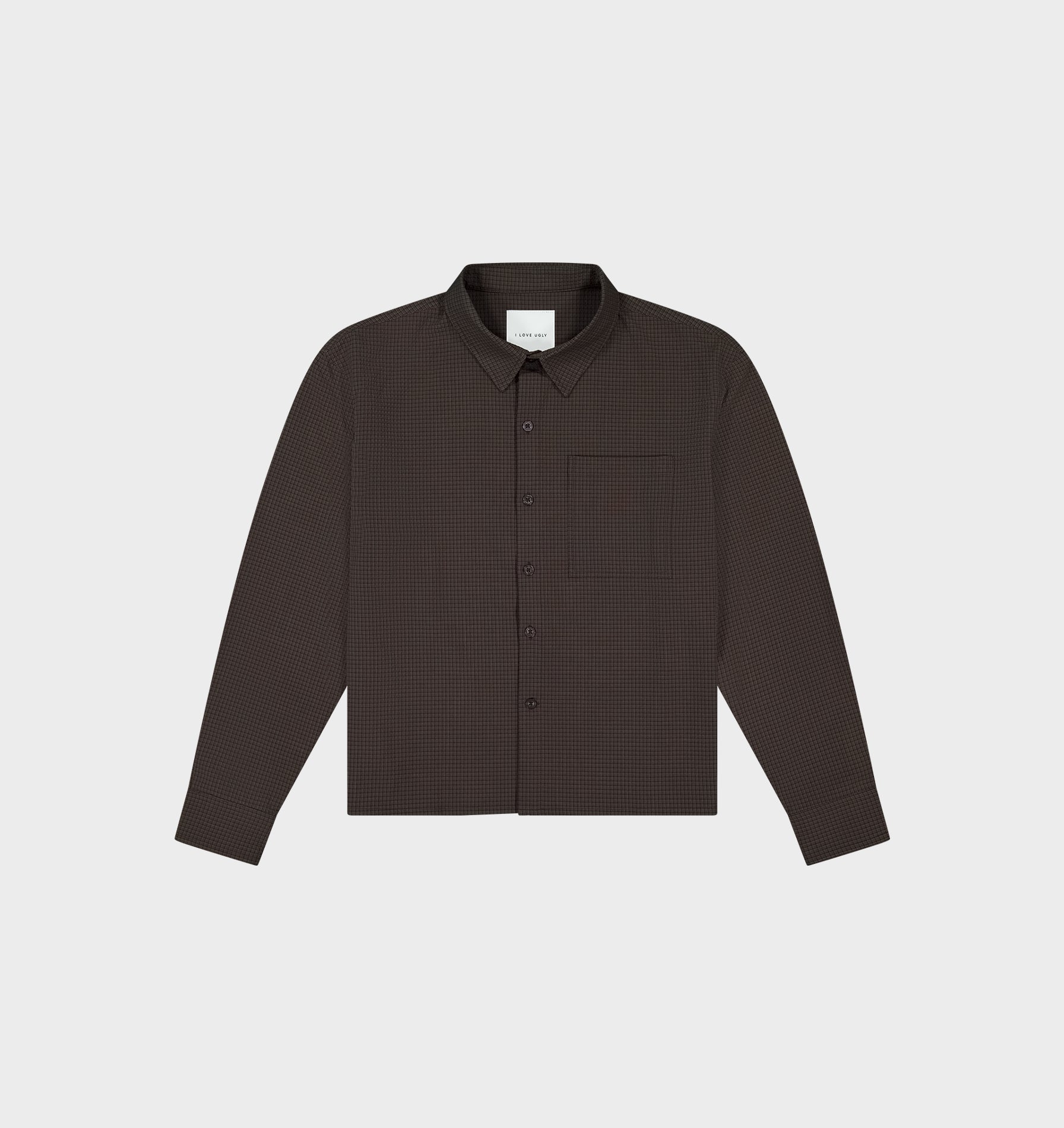 Crop LS Shirt - Brown/Black Check