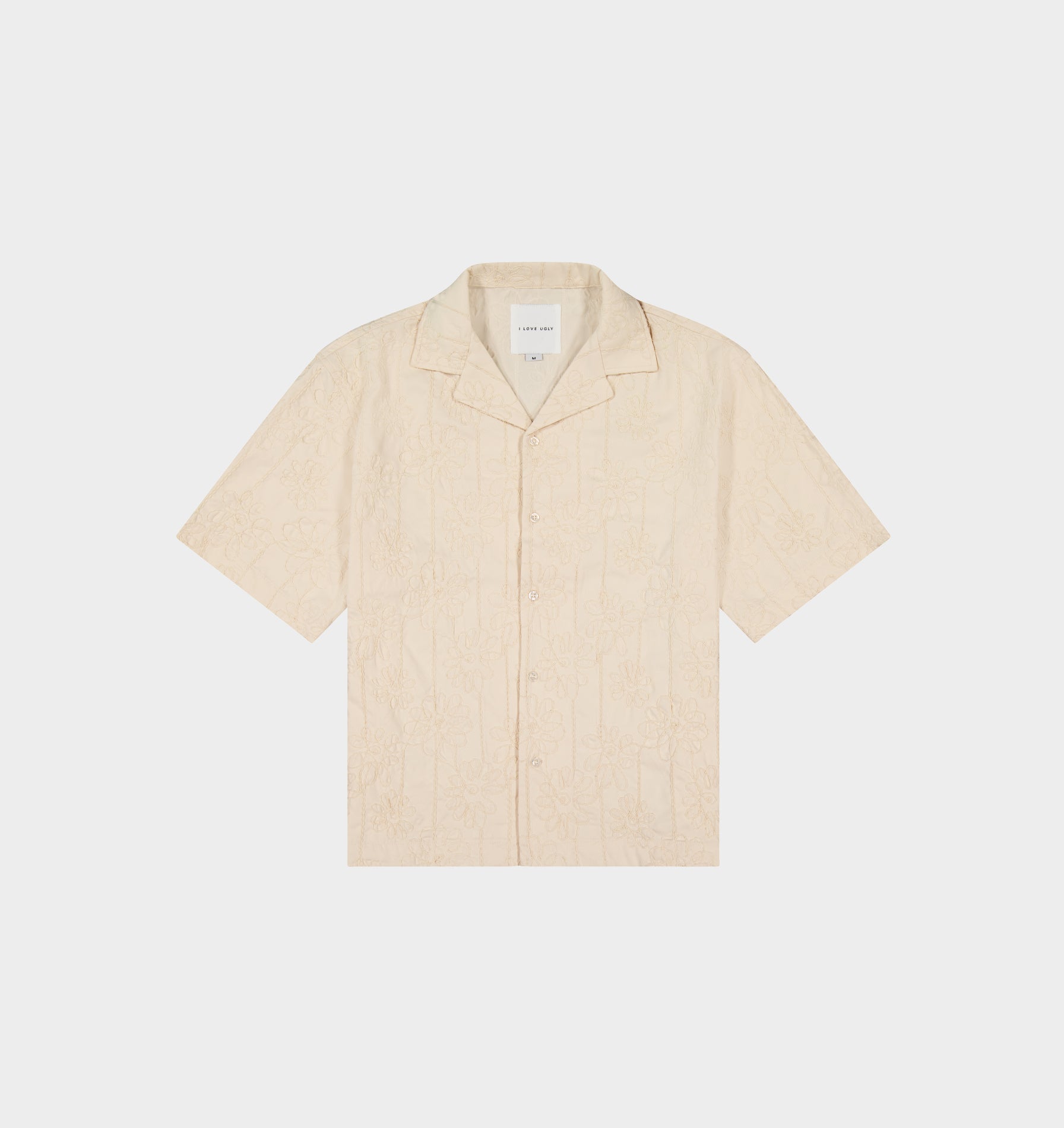 Box Cuban Collar Shirt - Off White Floral
