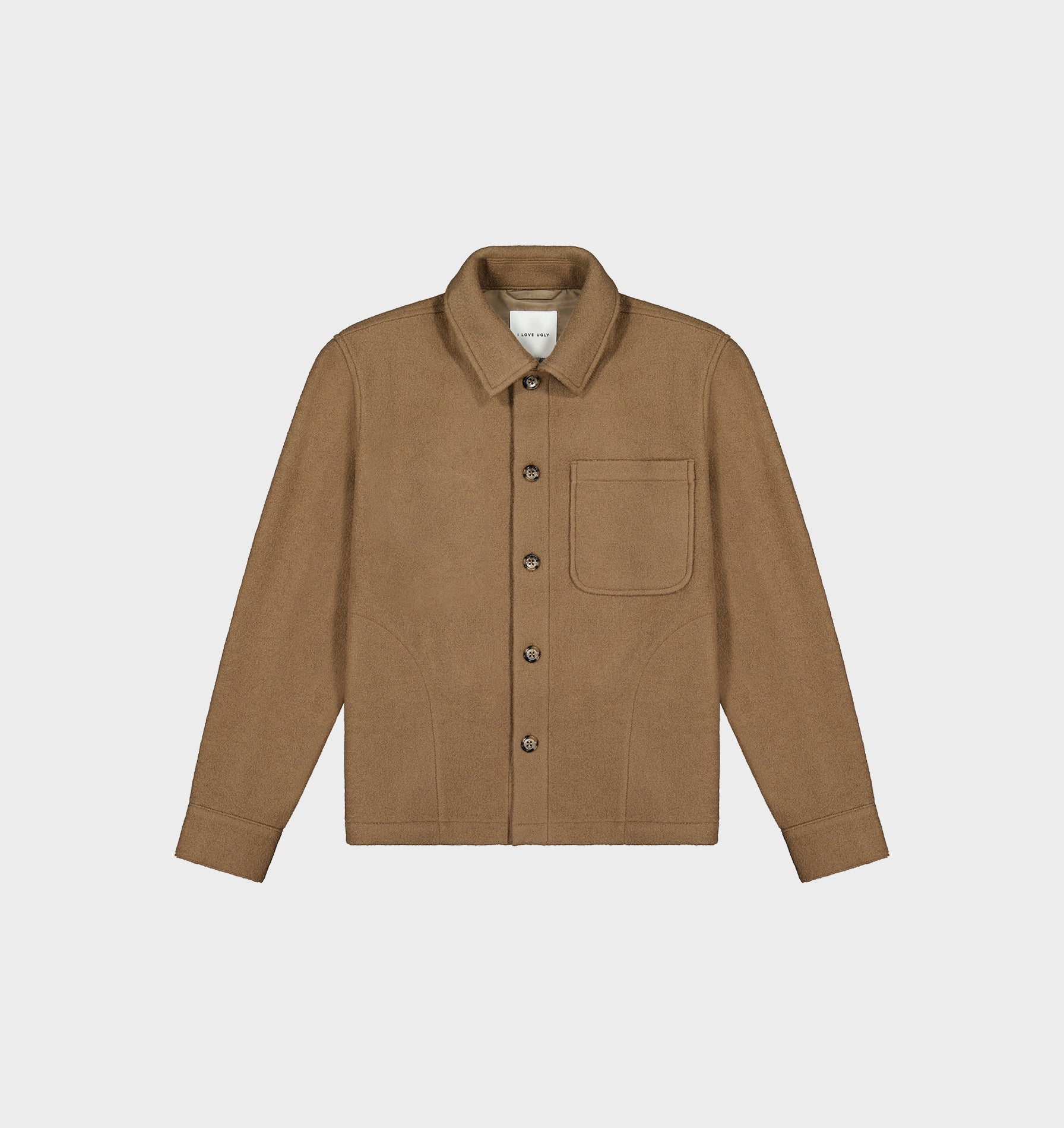Boiled Wool Overshirt - Camel