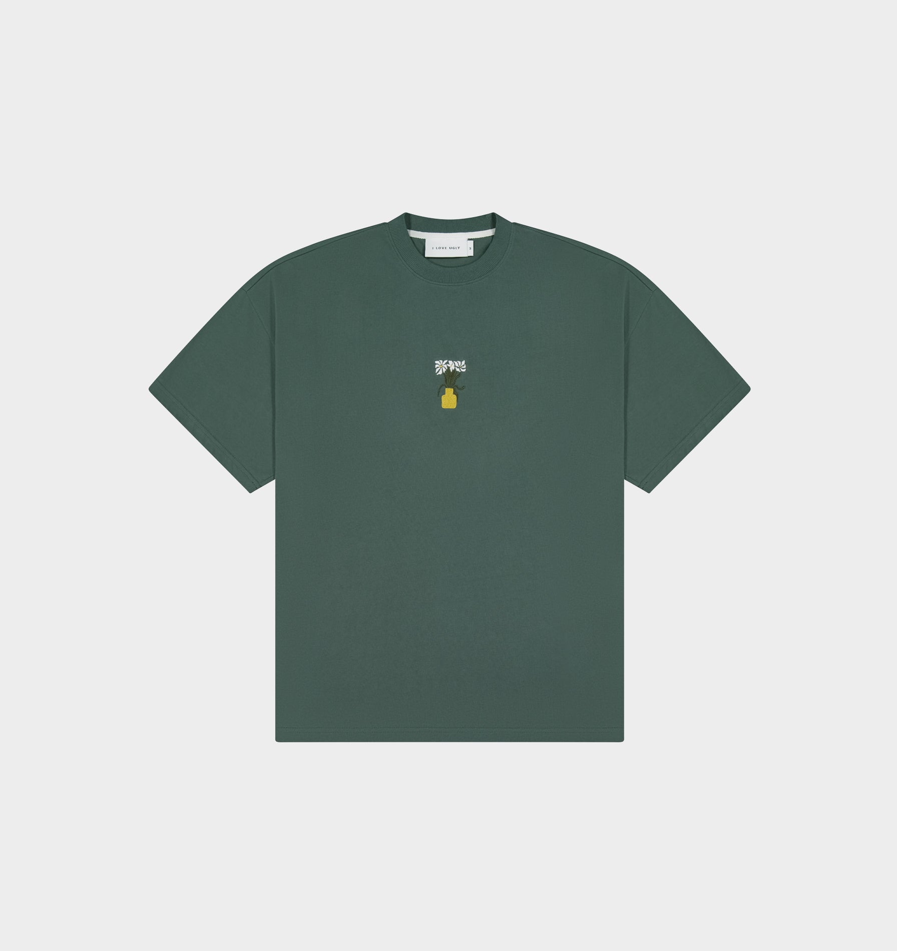 Floral Box Tee - Smokey Green