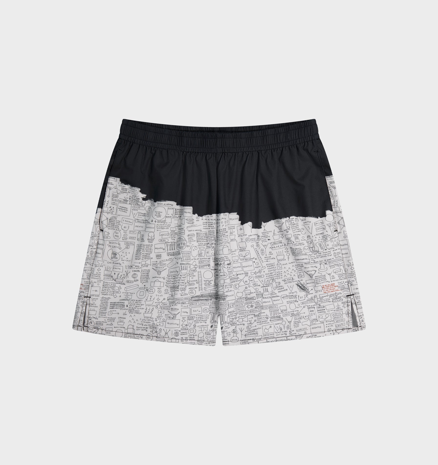 Basquiat Pegasus Active 5 Inch Core Short - Off White / Charcoal