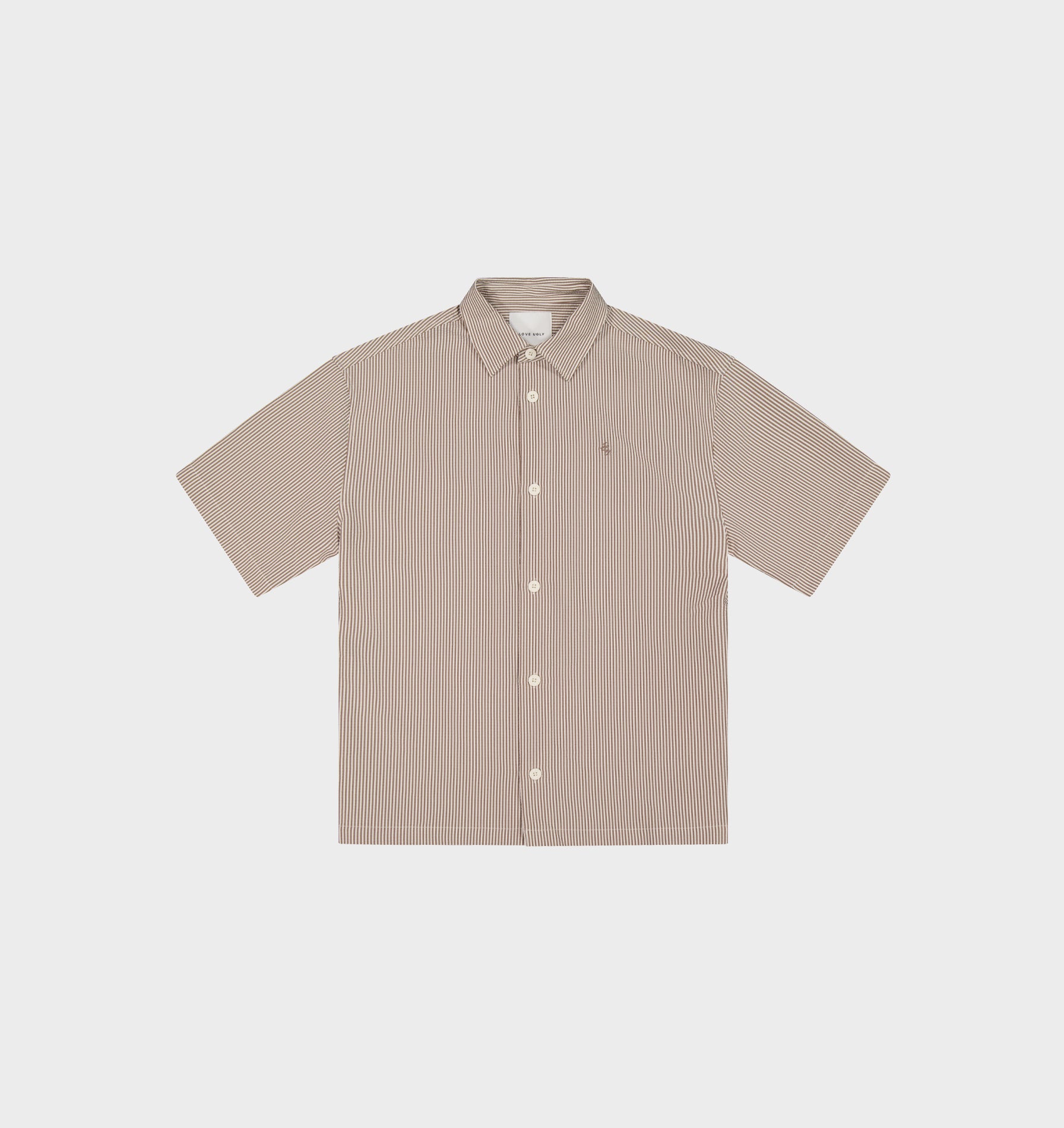 Dawson Boxy SS Shirt - Brown Stripe