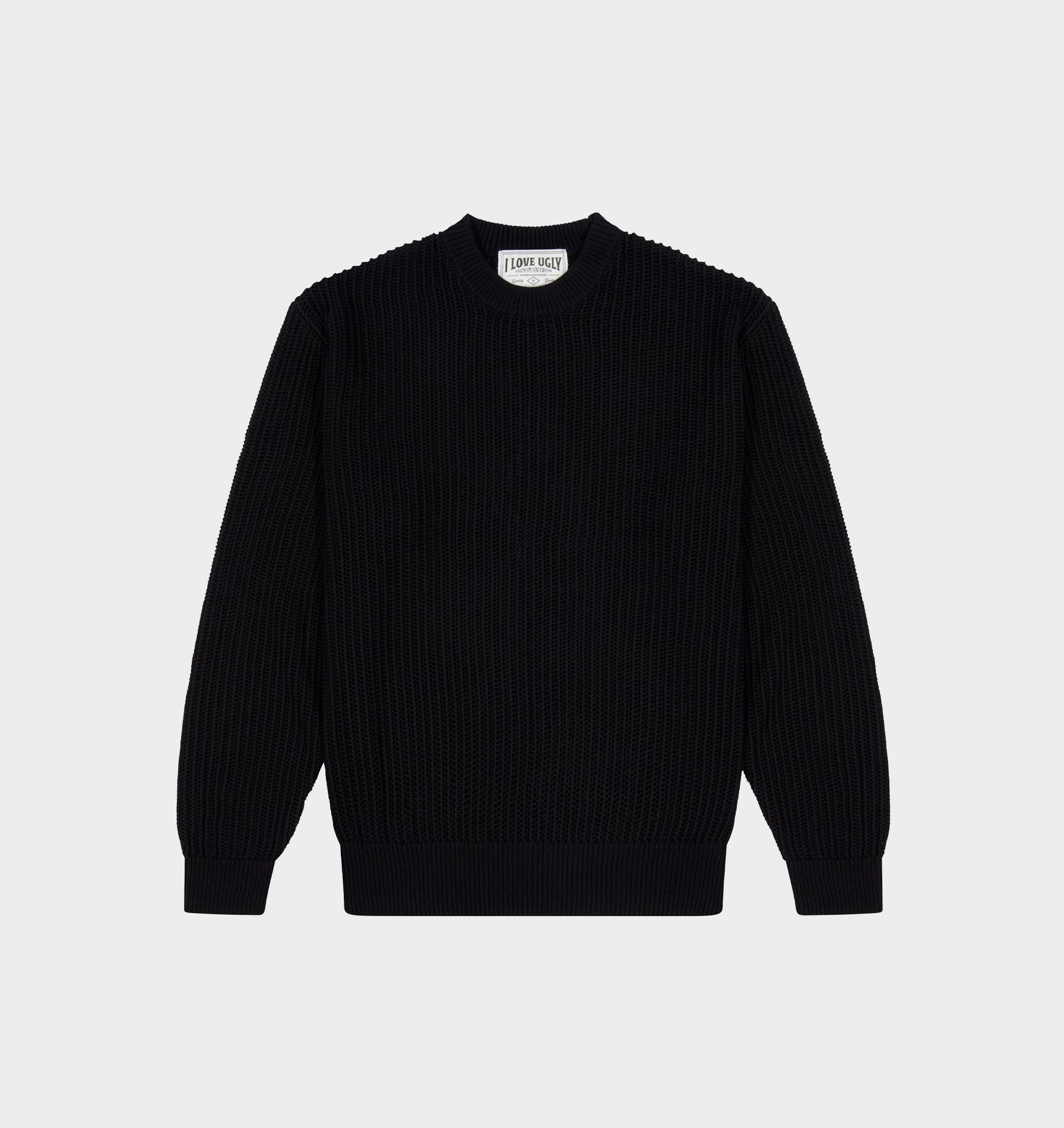 Mesh Cropped Knit Sweater - Black | I Love Ugly