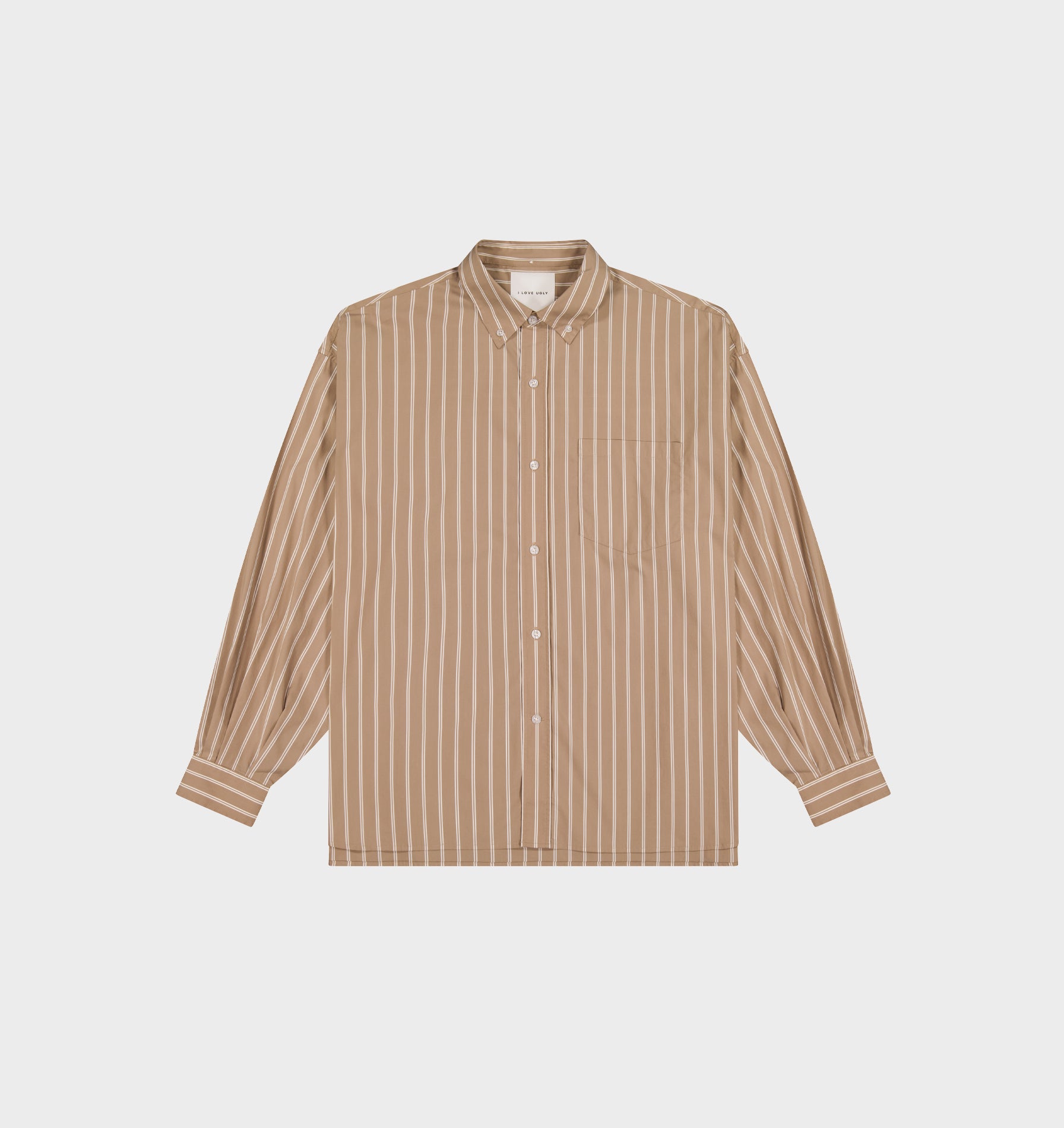 Kingston Oversized Shirt - Mushroom Stripe