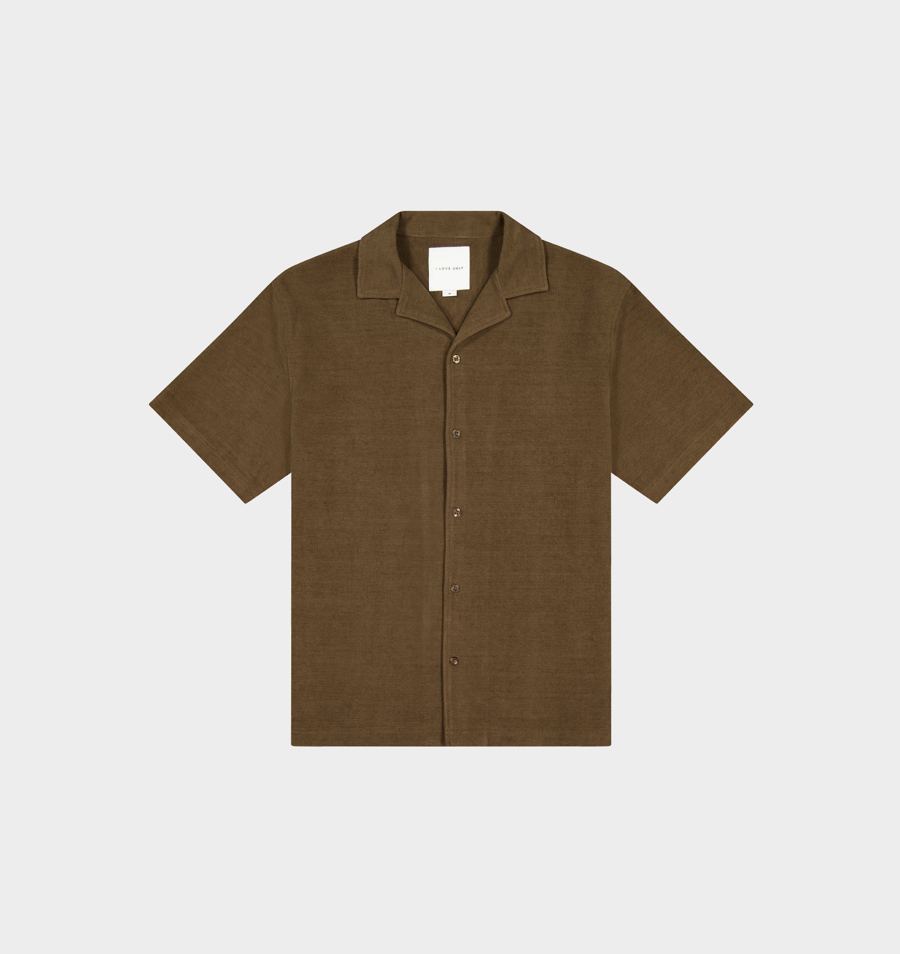 Waffle Box Cuban Collar SS Shirt - Fossil