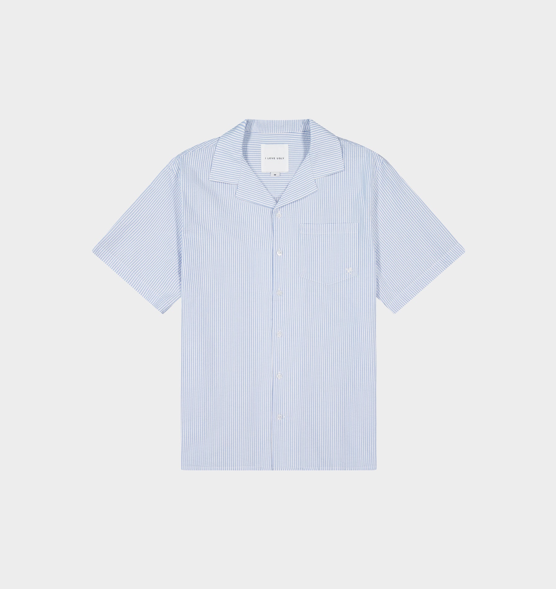 Cuban Collar SS Shirt - Blue Stripe