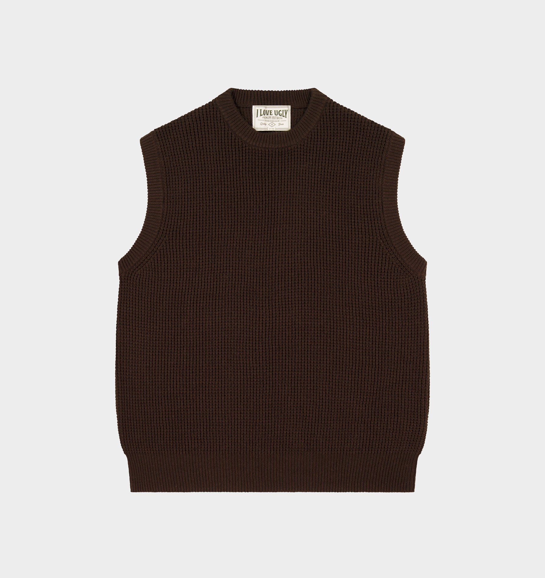 Knit Crew Vest - Espresso