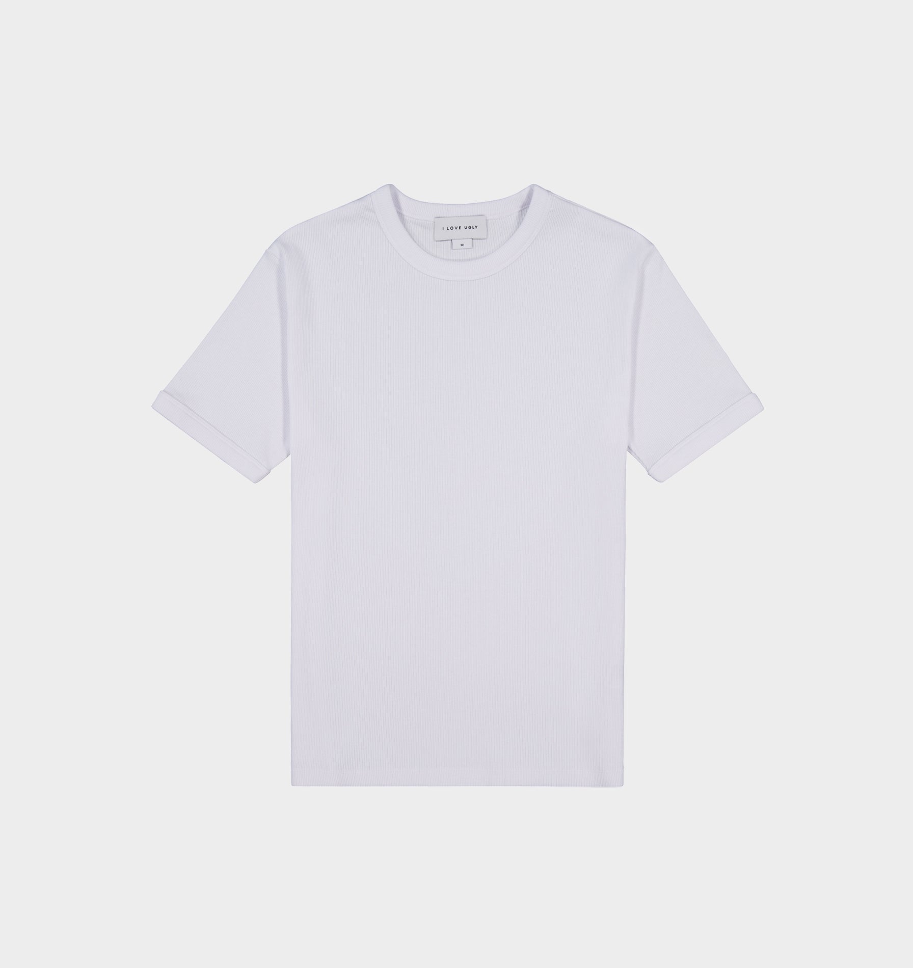 Ribbed Slim Tee - White