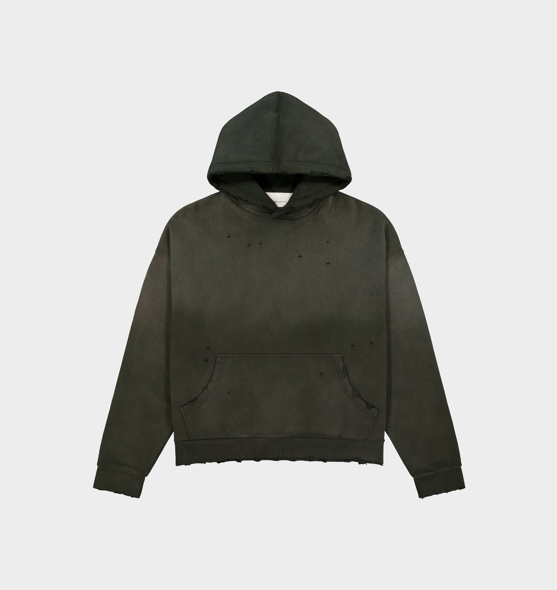 Distressed Oversized Hood - Faded Green