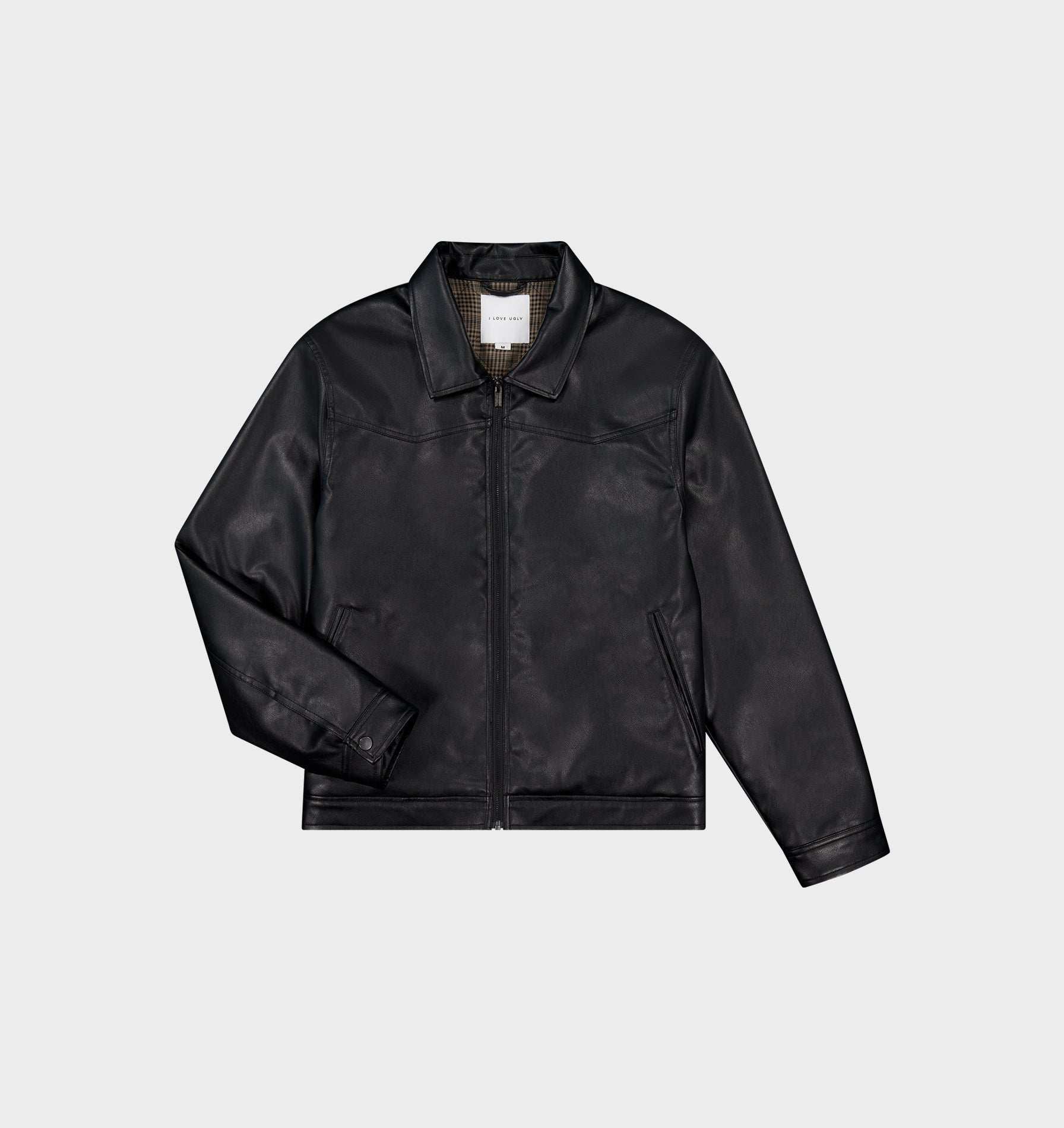 Dayton Faux Leather Jacket- Black