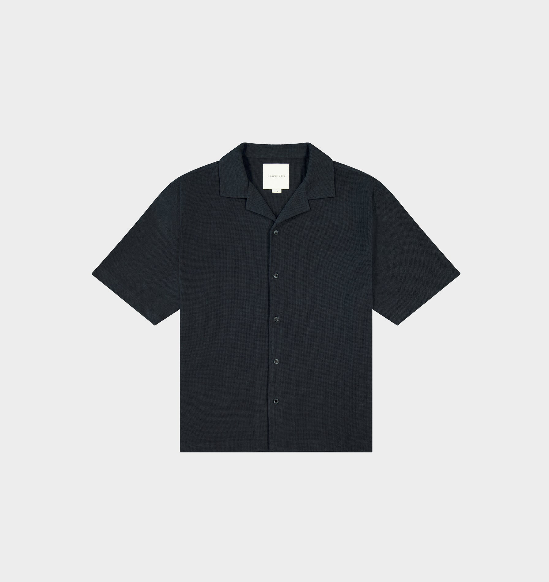Waffle Box Cuban Collar SS Shirt - Dark Indigo
