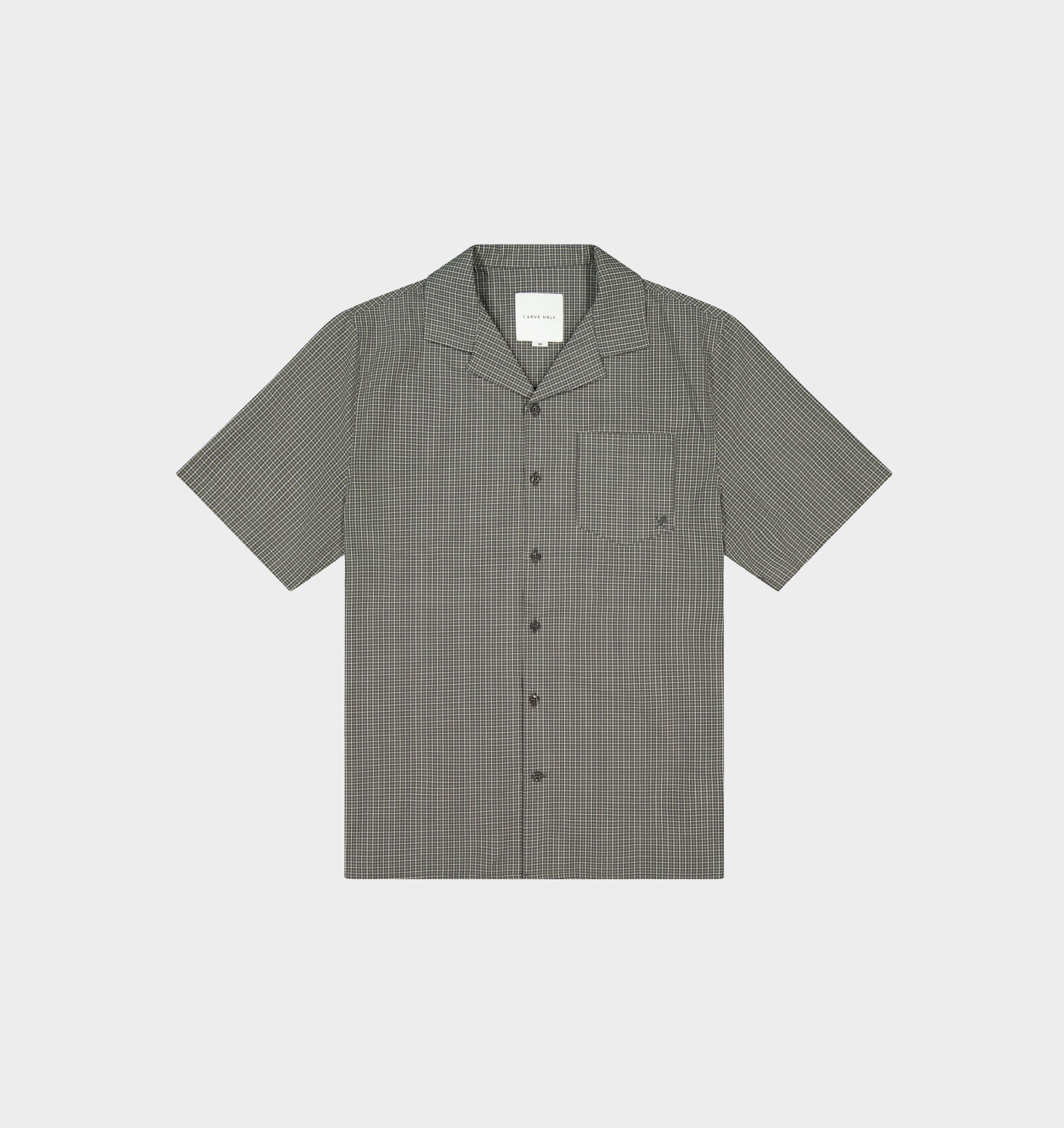 Check Cuban Collar SS Shirt - Grey/Green Check