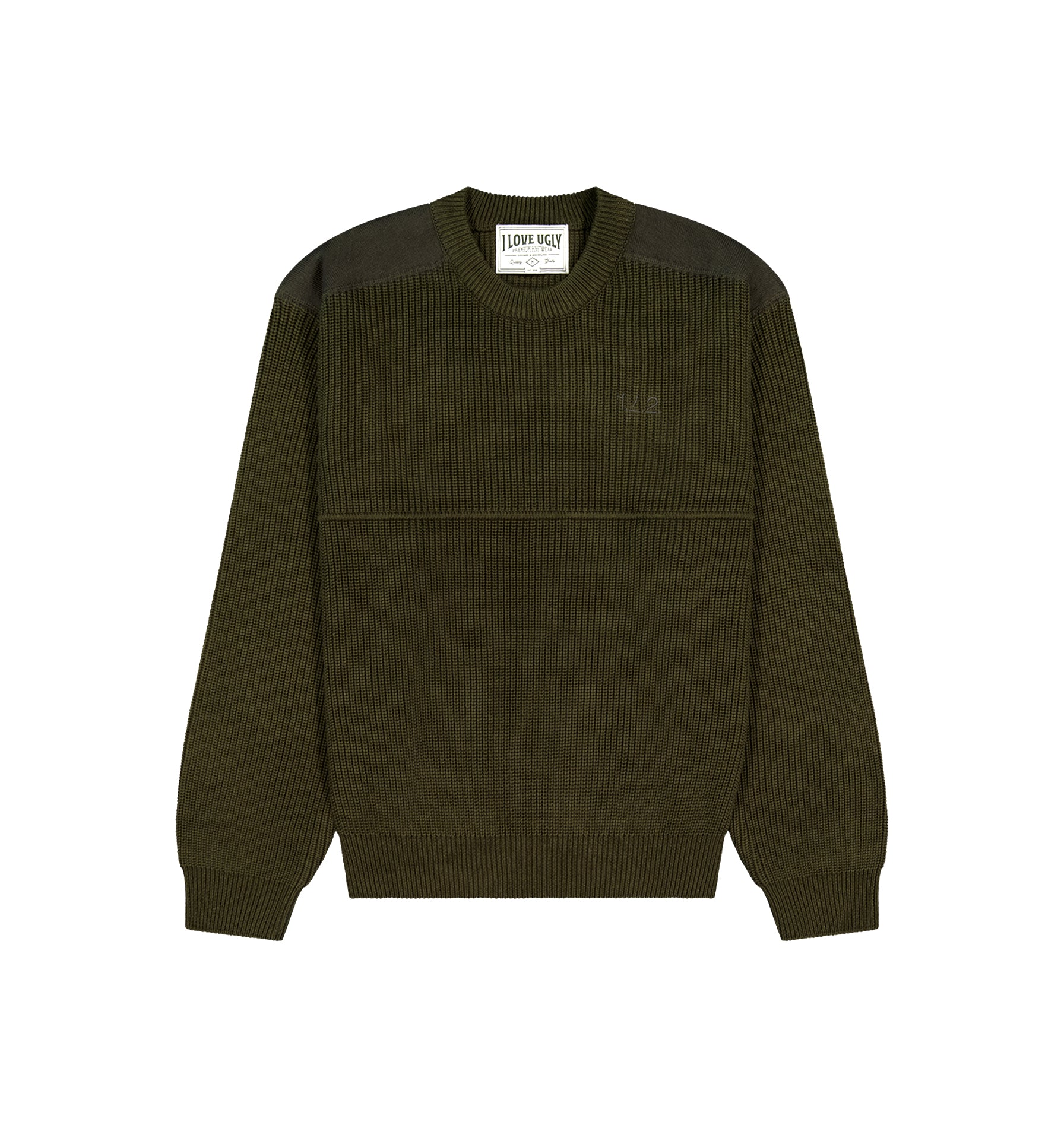 Militia Cropped Knit Sweater - Olive Marle