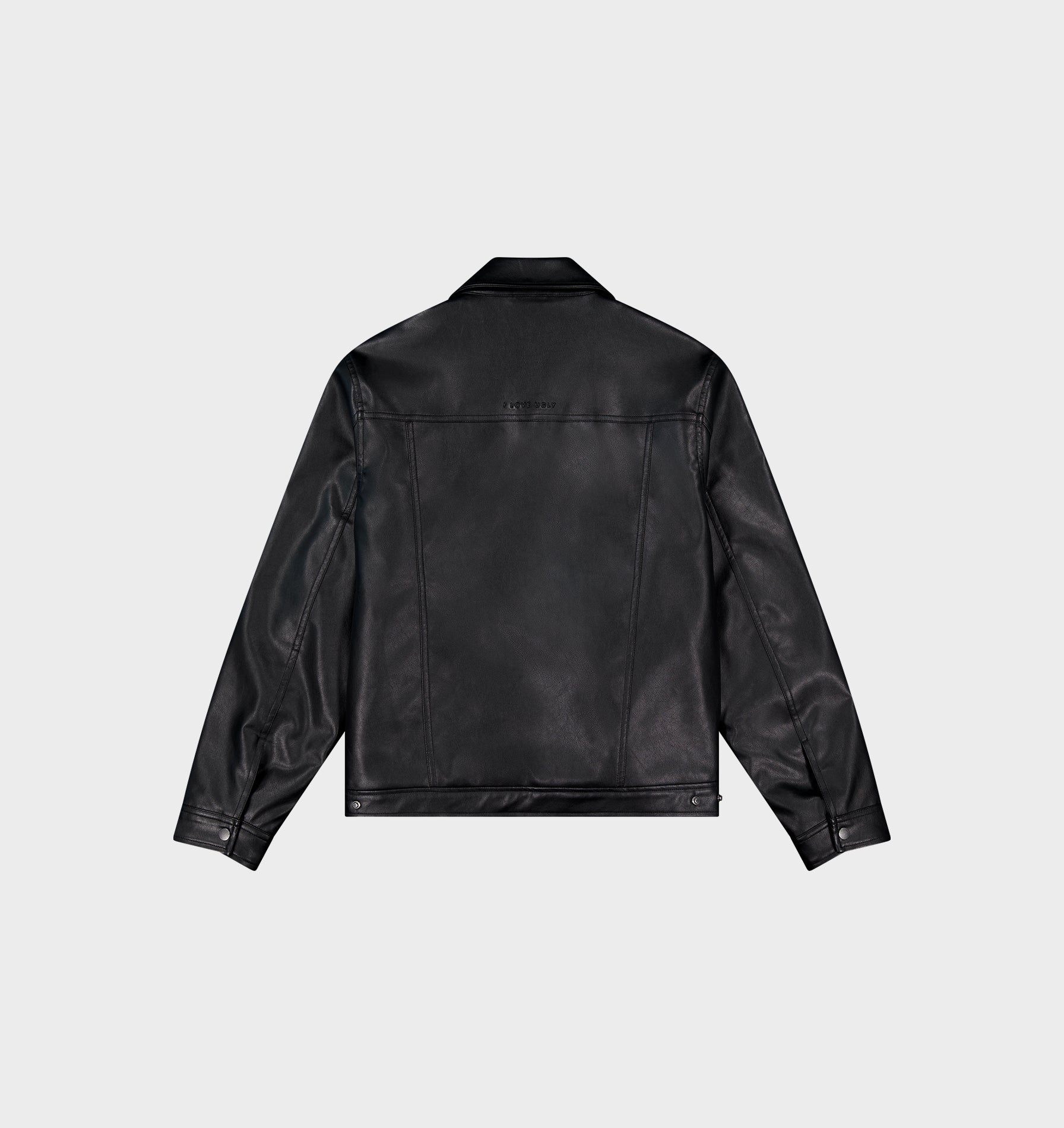 Dayton Faux Leather Jacket- Black