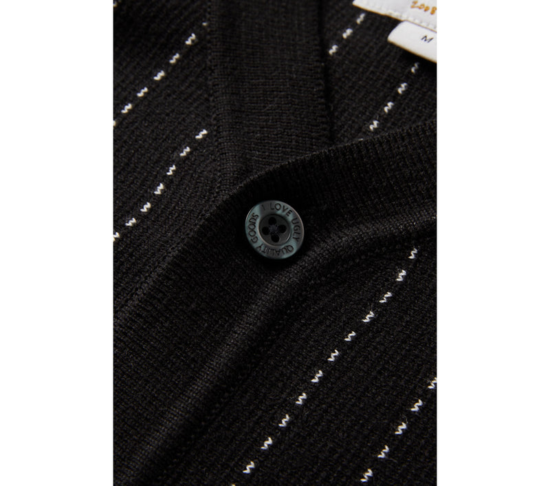 Knit Baseball Jersey - Black Pinstripe