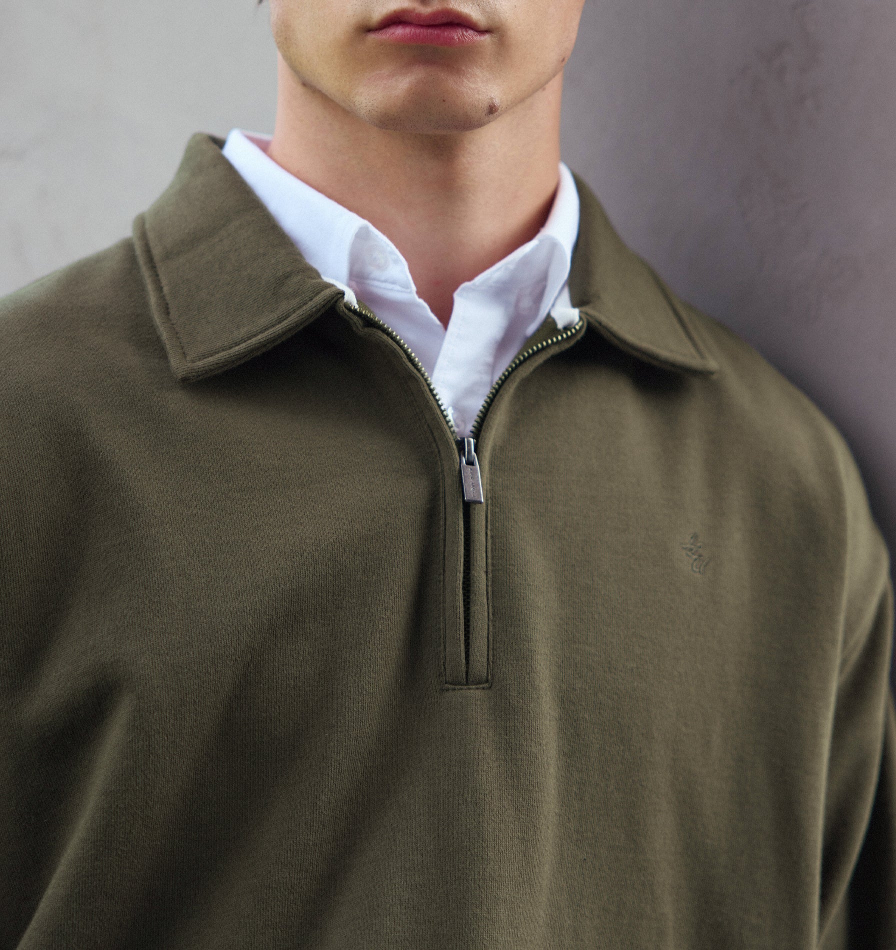1/2 Zip Pullover - Burnt Olive