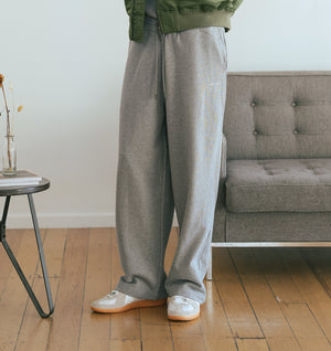 Wide Leg Track Pant - Grey Marle