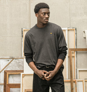 Basquiat Crown Uniform Tee - Charcoal