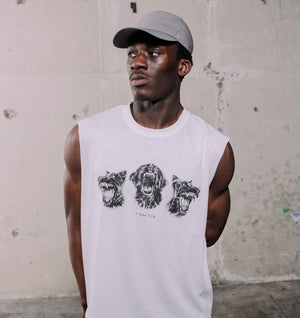 Dogs Cotton Active Crop Tank - Aged White