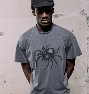 Widow Cotton Active Crop Tee - Washed Black