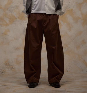 Balloon Pleat Pant - Brown