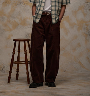 Balloon Pleat Pant - Espresso Cord