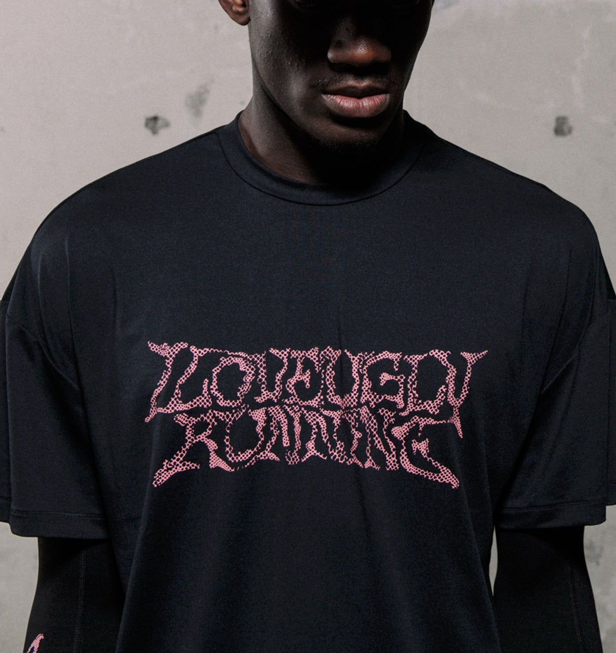 Liquified Active Crop Tee - Black/Ember Vortex