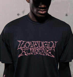 Liquified Active Crop Tee - Black/Ember Vortex