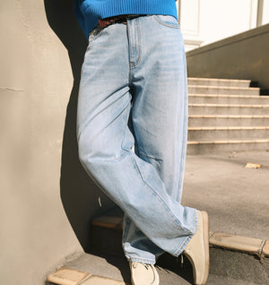 Barrel Leg Denim - Faded Blue
