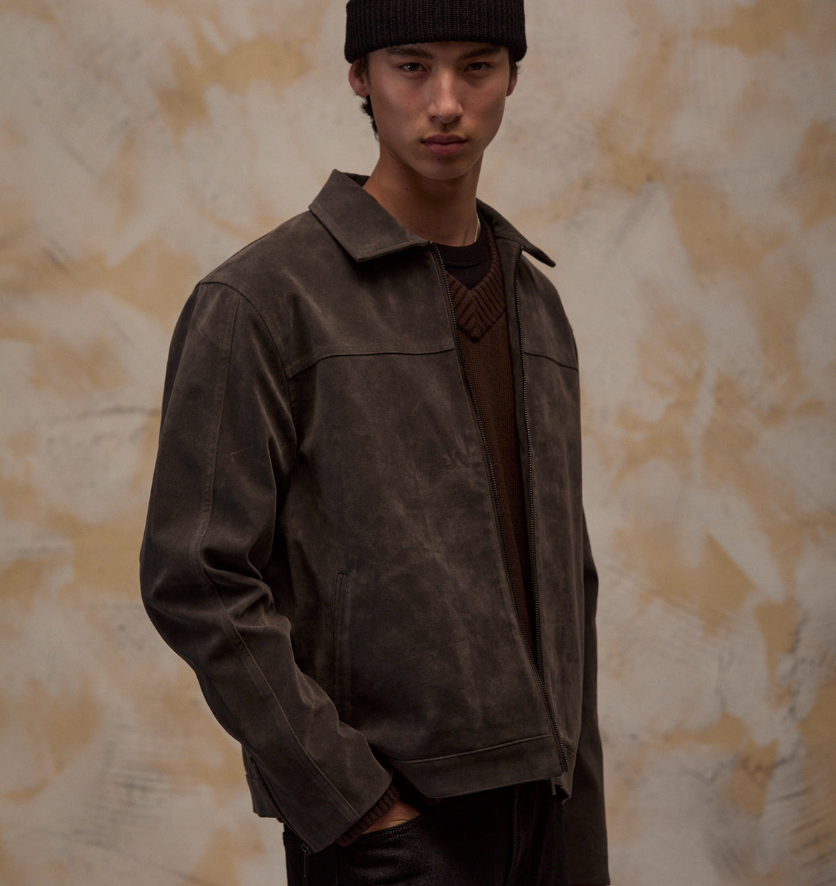 Mason Suede Jacket - Charcoal