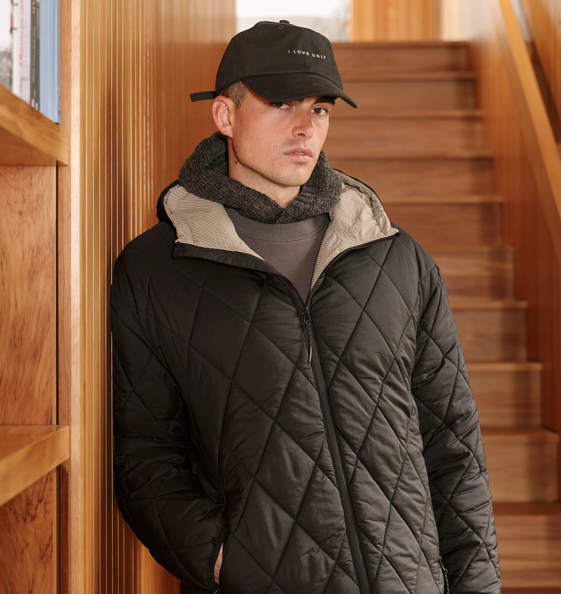 Puffer Hood Jacket - Black