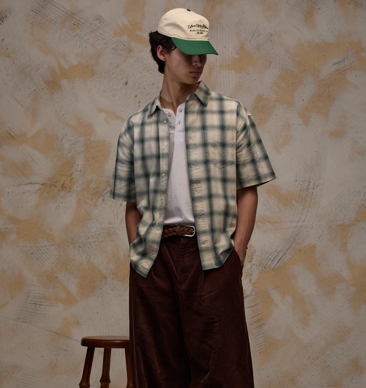 Arlo SS Shirt - White/Teal Check