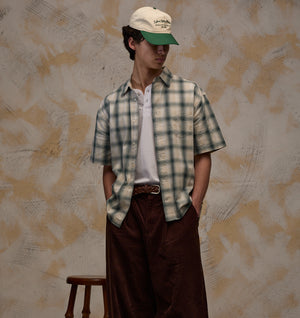Arlo SS Shirt - White/Teal Check