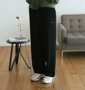 Wide Leg Track Pant - Black