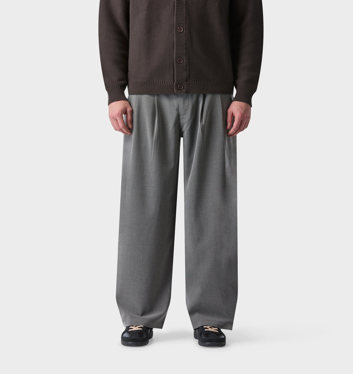 Albert Pleated Pant - Grey Marle
