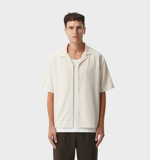 Waffle Box Cuban Collar SS Shirt - Off White