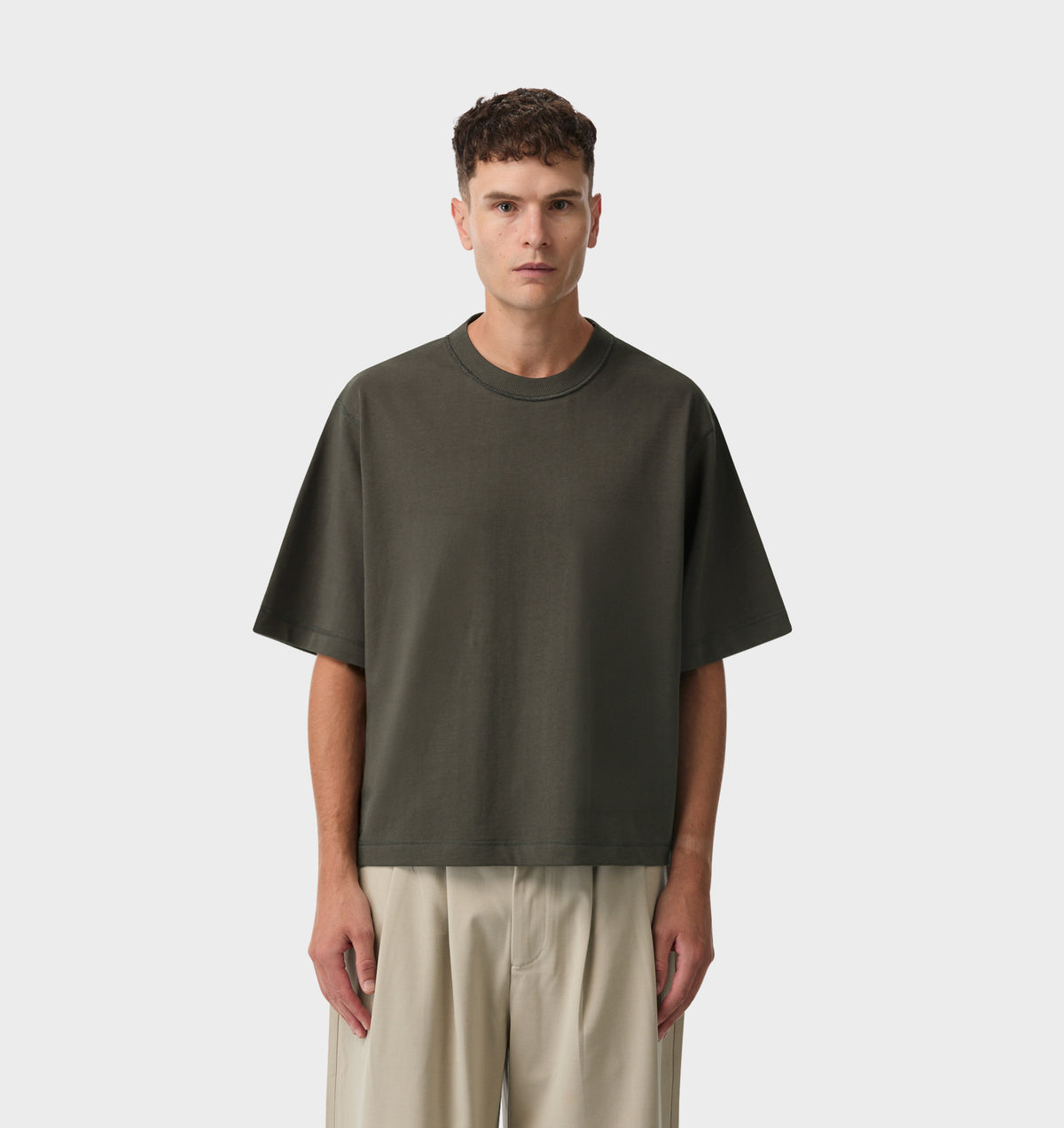 Crop Box Tee - Flint Grey