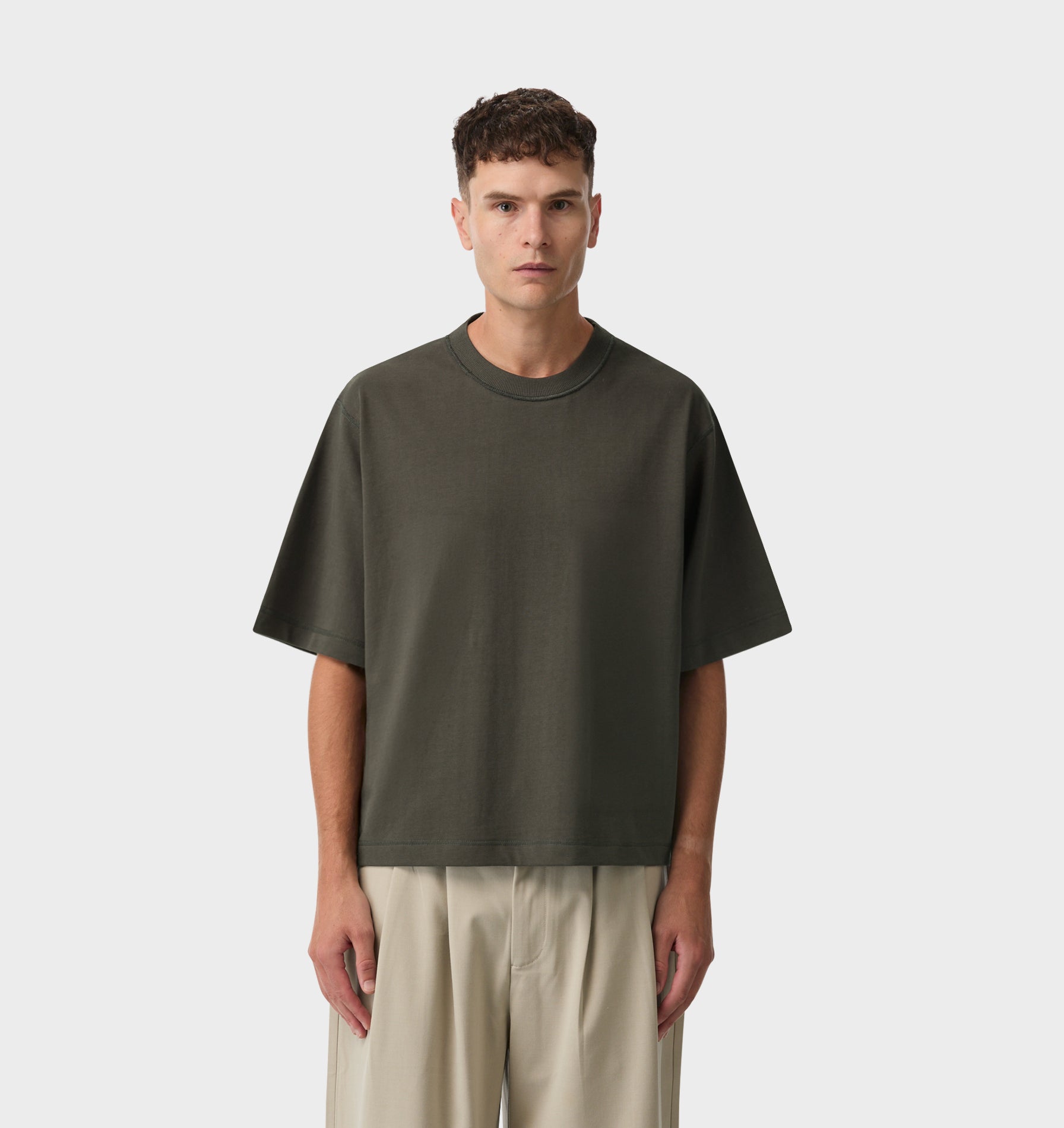 Crop Box Tee - Flint Grey